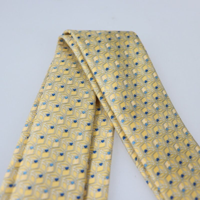 LOUIS VUITTON Cravat Cube Trunk Tie M73122 Silk Yellow Series Box Whole Pattern - Logoexplore - Image 6