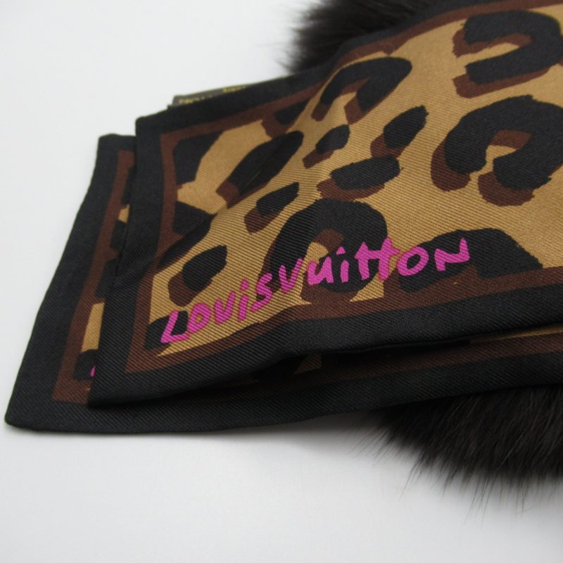 LOUIS VUITTON fur scarf Brown silk - Logoexplore - Image 3