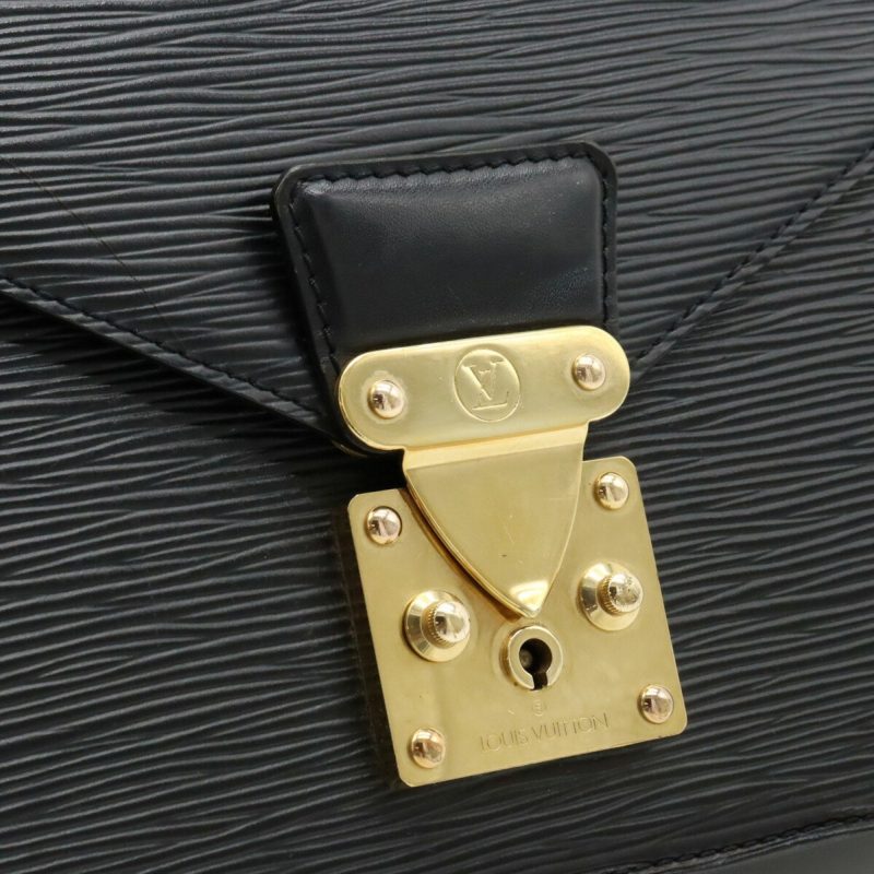 LOUIS VUITTON Epi Pochette Serie Dragonne Second Bag Noir Black Key Missing M52612 - Logoexplore - Image 9