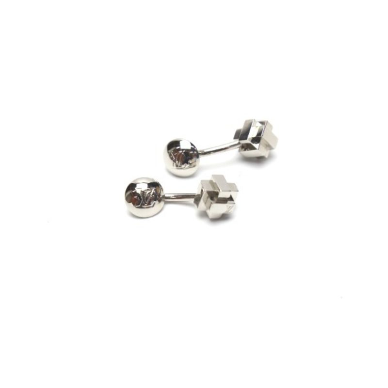LOUIS VUITTON Cufflinks  Silver LV - Logoexplore
