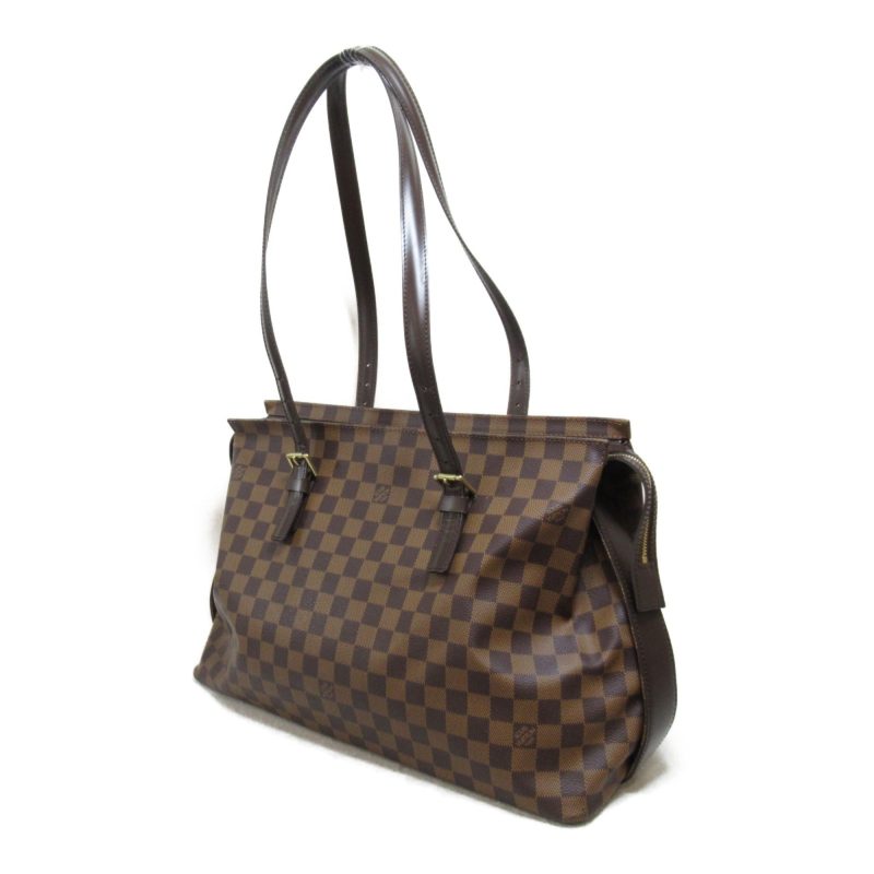 LOUIS VUITTON Chelsea Tote Bag Brown Ebene Damier PVC coated canvas N51119 - Logoexplore - Image 3