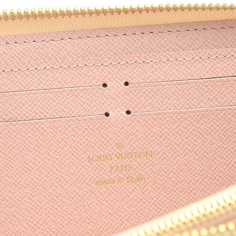 LOUIS VUITTON Damier Azur Portefeuille Clemence Long Wallet Rose Ballerine N61264 - Logoexplore - Image 5