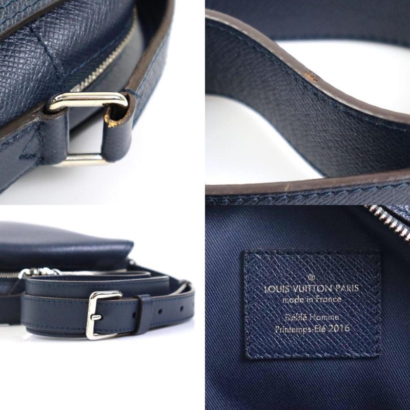 LOUIS VUITTON Crossbody Shoulder Bag Taiga Nikolai Messenger PM Indigo Blue Men's M31021 - Logoexplore - Image 4
