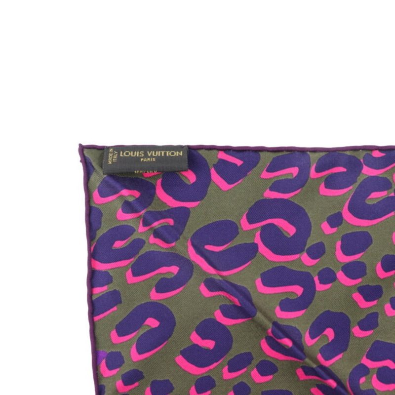 LOUIS VUITTON fringed scarf silk purple multicolor 400505 apparel accessories - Logoexplore - Image 4