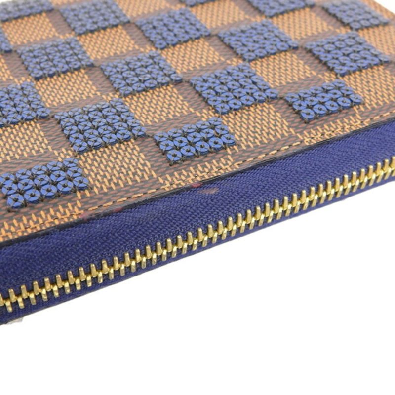 LOUIS VUITTON Damier Payette Sequins Zippy Wallet Round Zipper Long N63172 Brown/Blue Women's - Logoexplore - Image 4