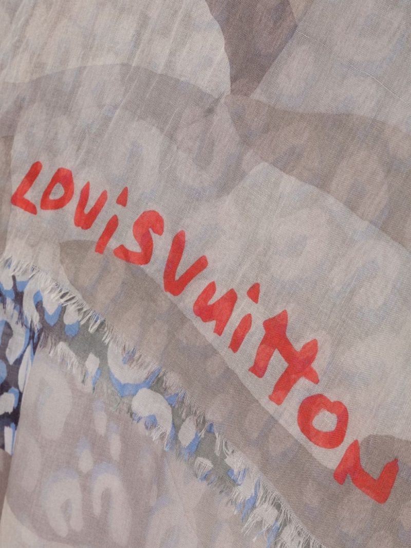 LOUIS VUITTON Cheetah Print Scarf Grey/Navy - Logoexplore - Image 2