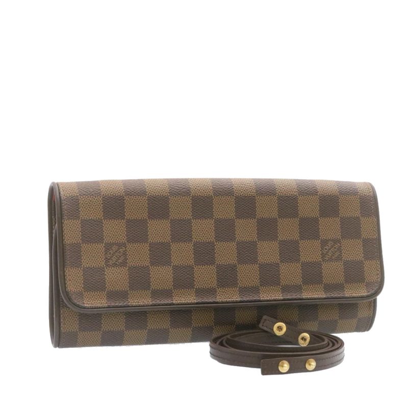 LOUIS VUITTON Damier Ebene Pochette Twin GM Shoulder Bag N51851 LV 24679A - Logoexplore