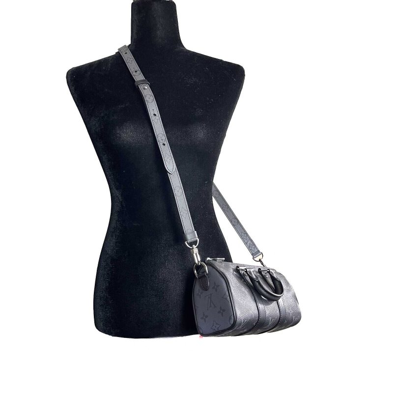 LOUIS VUITTON Excellent Reverse Monogram Eclipse Keepall XS Black Crossbody Bag - Logoexplore - Image 9