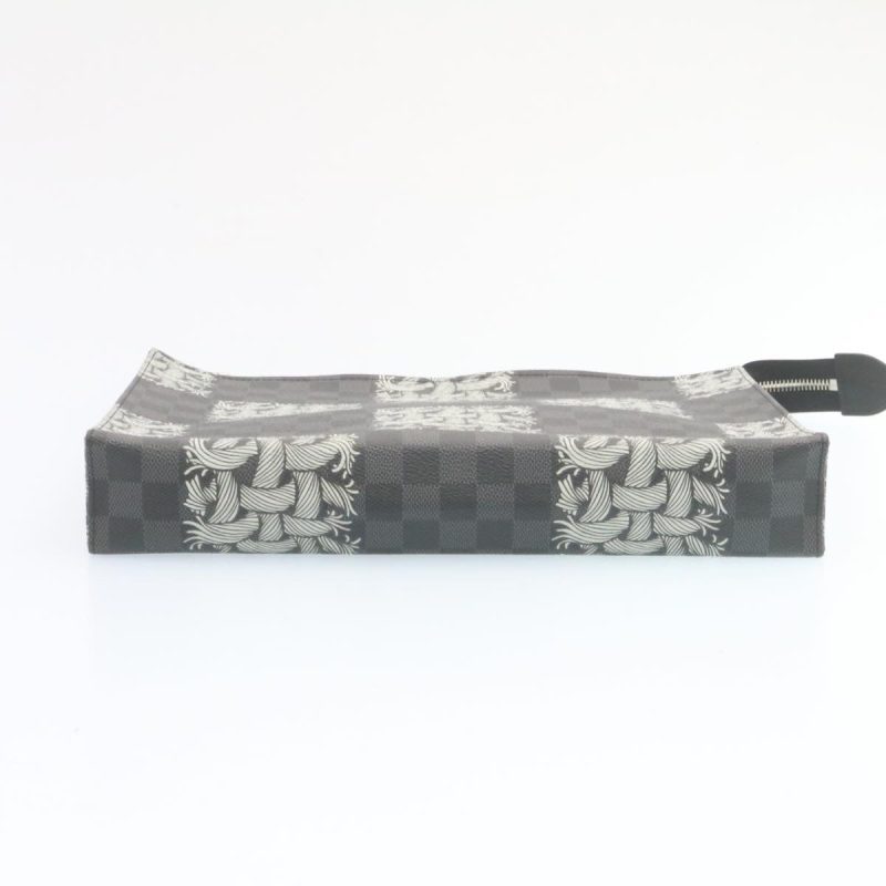 LOUIS VUITTON Damier Graphite Pochette Voyage Clutch Bag N61234 LV 27628A - Logoexplore - Image 7