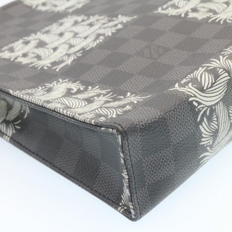 LOUIS VUITTON Damier Graphite Pochette Voyage Clutch Bag N61234 LV 27628A - Logoexplore - Image 8