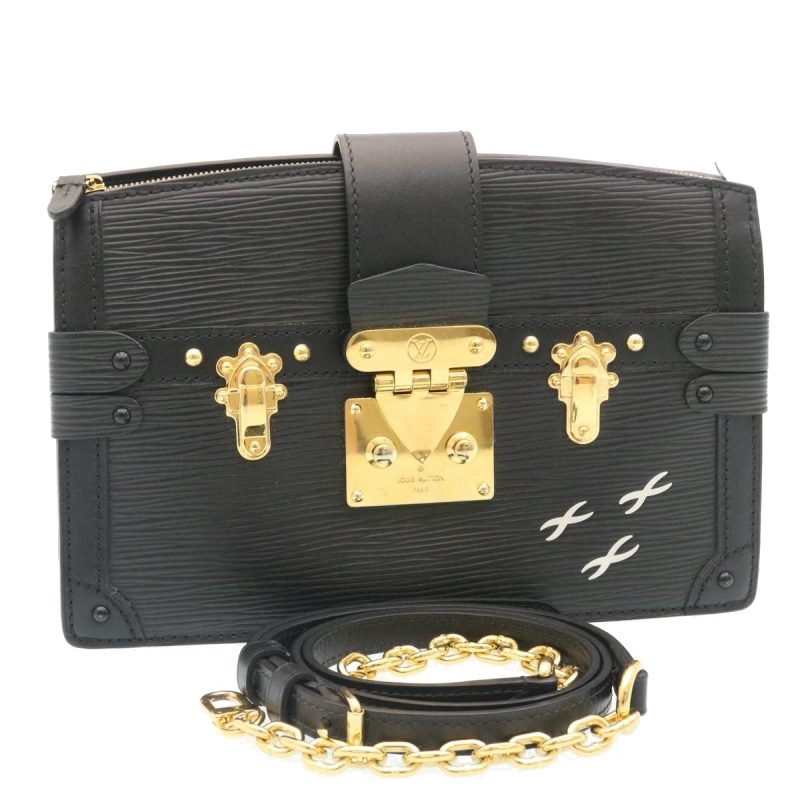 LOUIS VUITTON Epi Trunk Clutch 2Way Shoulder Bag Black M53052 28382A - Logoexplore