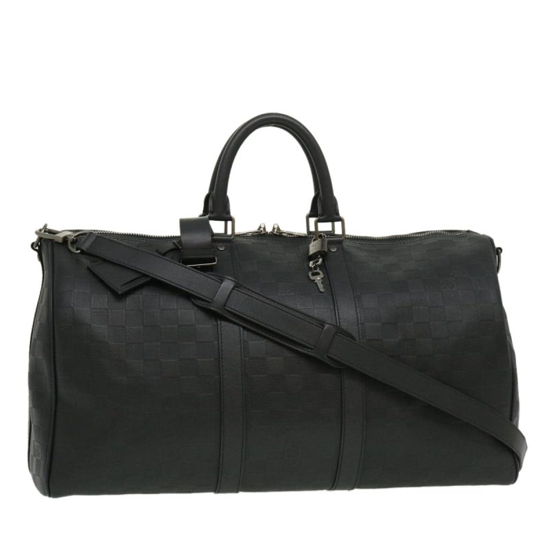 LOUIS VUITTON Damier Infini Keepall Bandouliere 45 Boston Bag N41145 LV 29957A - Logoexplore