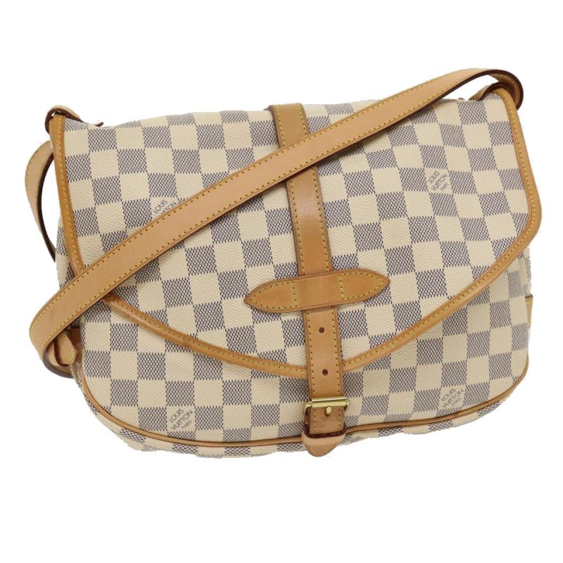 LOUIS VUITTON Damier Azur Canvas Saumur 30 Shoulder Bag N48202 31179A - Logoexplore