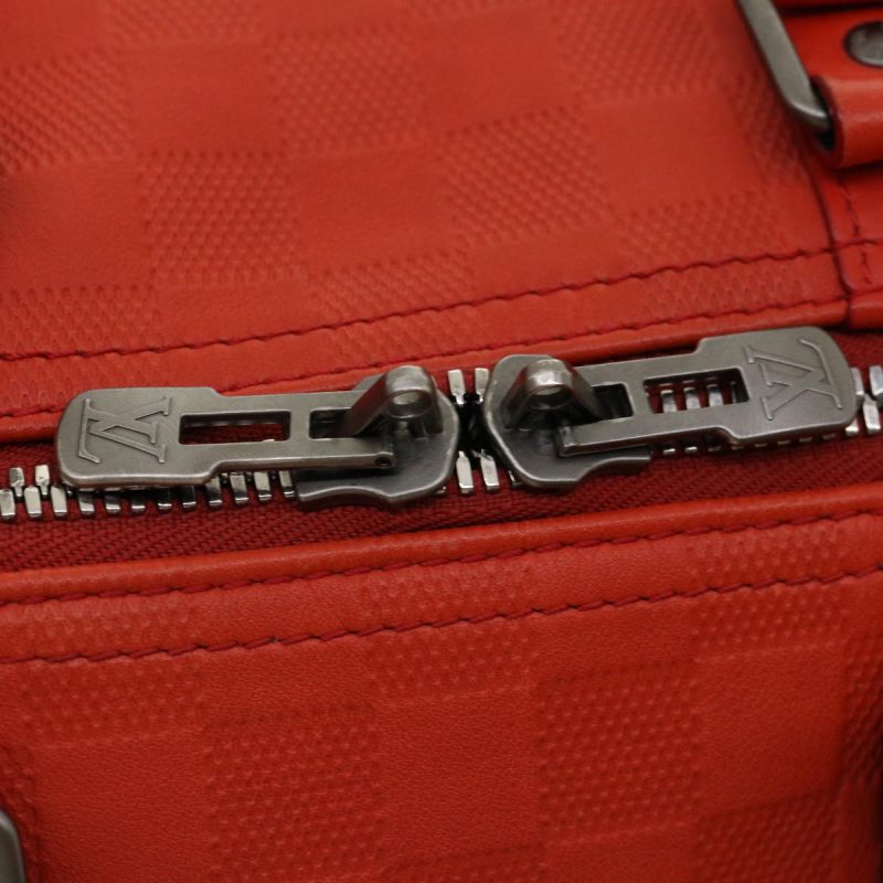 LOUIS VUITTON Damier Infini Keepall Bandouliere 45 Boston Bag Red 31886 - Logoexplore - Image 9