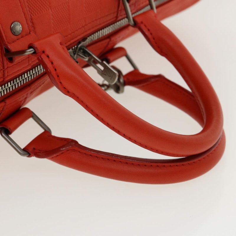LOUIS VUITTON Damier Infini Keepall Bandouliere 45 Boston Bag Red 31886 - Logoexplore - Image 7