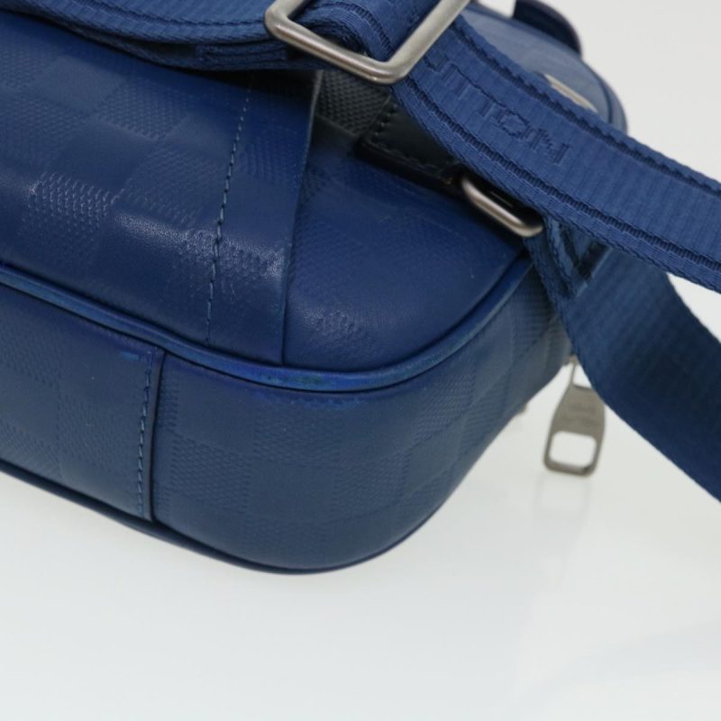 LOUIS VUITTON Damier Infini Ambreil Shoulder Bag Leather Blue N41354 LV 31997A - Logoexplore - Image 8