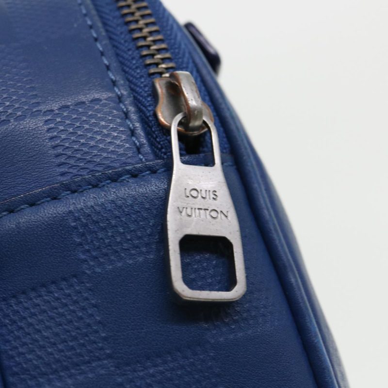 LOUIS VUITTON Damier Infini Ambreil Shoulder Bag Leather Blue N41354 LV 31997A - Logoexplore - Image 9