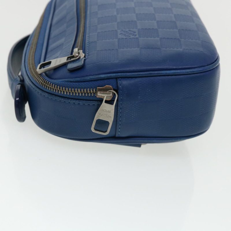 LOUIS VUITTON Damier Infini Ambreil Shoulder Bag Leather Blue N41354 LV 31997A - Logoexplore - Image 3