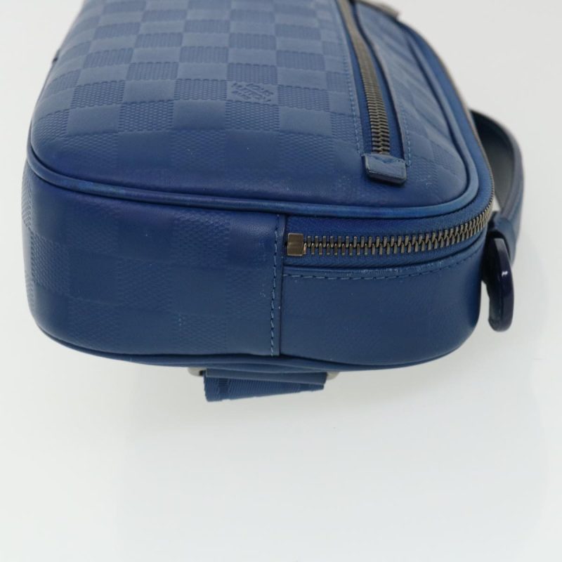 LOUIS VUITTON Damier Infini Ambreil Shoulder Bag Leather Blue N41354 LV 31997A - Logoexplore - Image 4