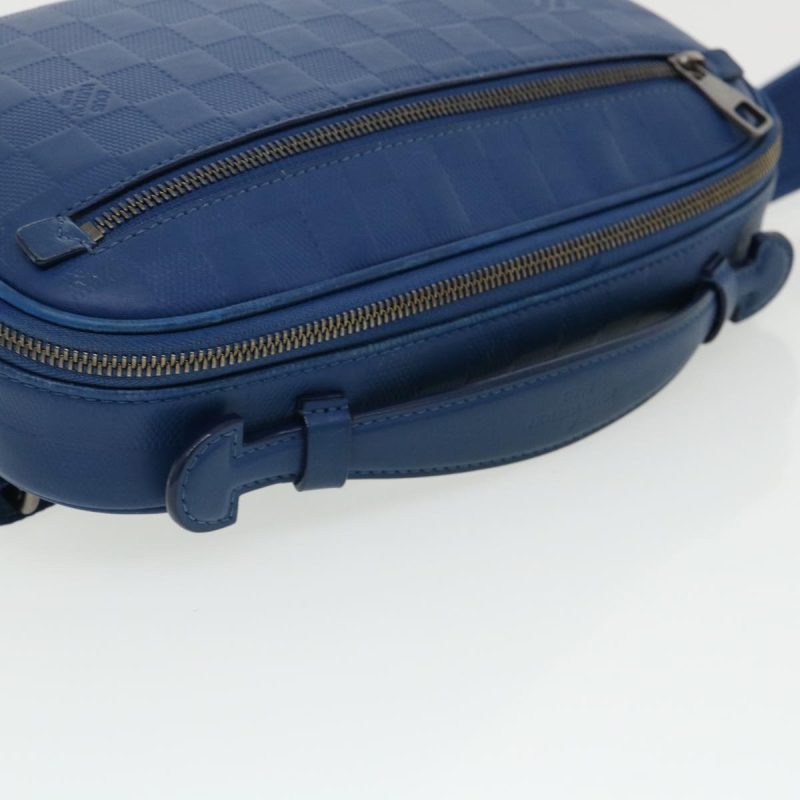 LOUIS VUITTON Damier Infini Ambreil Shoulder Bag Leather Blue N41354 LV 31997A - Logoexplore - Image 6