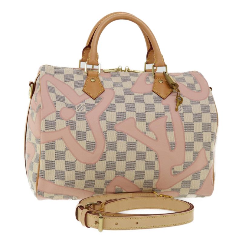 LOUIS VUITTON Damier Azur Tahiti Speedy Bandouliere30 HandBag 2Way N41052 32592A - Logoexplore