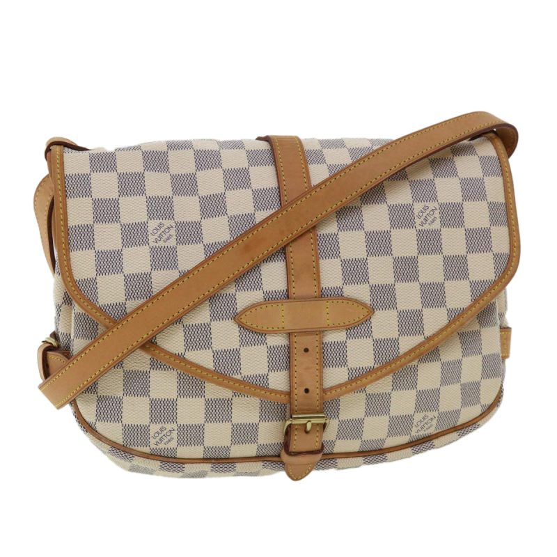 LOUIS VUITTON Damier Azur Saumur 30 Shoulder Bag SPO N48202 32766A - Logoexplore