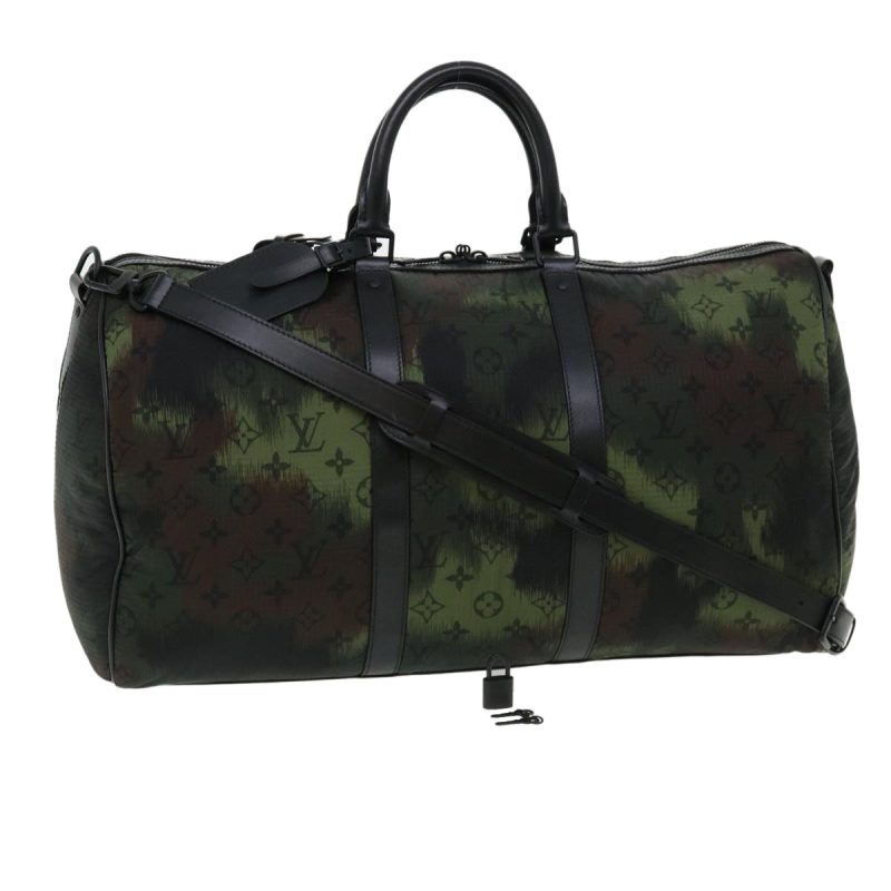 LOUIS VUITTON Camouflage Keepall Bandouliere 50 Boston Bag M56416 Auth 32799A - Logoexplore