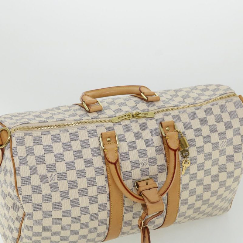 LOUIS VUITTON Damier Azur Keepall Bandouliere 45 Boston Bag N48223 Auth 32852A - Logoexplore - Image 6