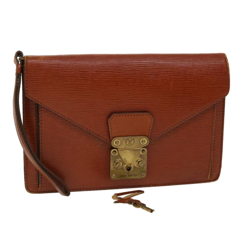 LOUIS VUITTON Epi Sellier Dragonne Clutch Bag Kenya Brown M52613 35405 - Logoexplore