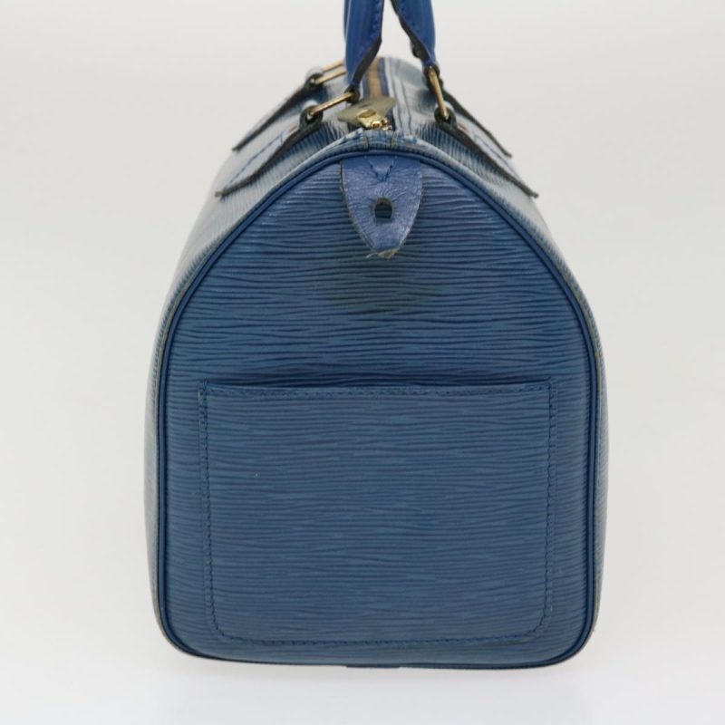 LOUIS VUITTON Epi Speedy 30 Hand Bag Toledo Blue M43005 LV 38527 - Logoexplore - Image 4