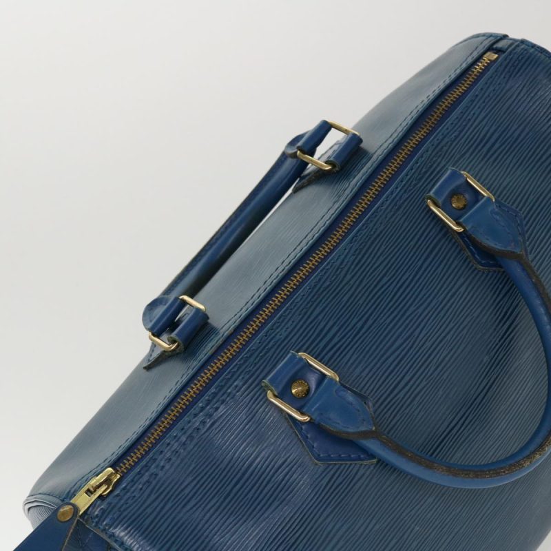 LOUIS VUITTON Epi Speedy 30 Hand Bag Toledo Blue M43005 LV 38527 - Logoexplore - Image 6