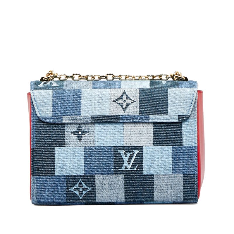LOUIS VUITTON Damier Denim Patchwork Twist MM Crossbody Bag - Logoexplore - Image 3