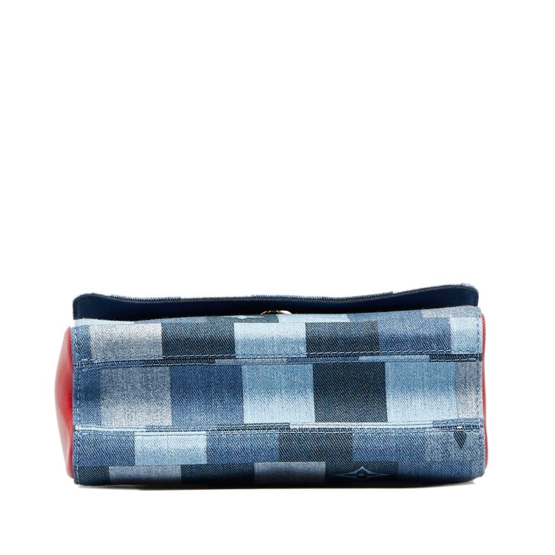 LOUIS VUITTON Damier Denim Patchwork Twist MM Crossbody Bag - Logoexplore - Image 4