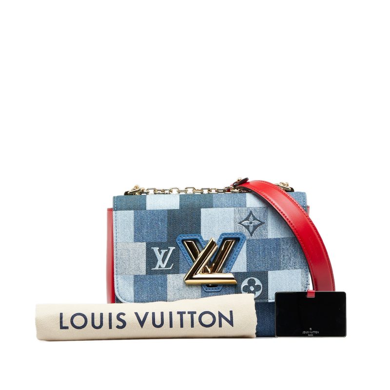 LOUIS VUITTON Damier Denim Patchwork Twist MM Crossbody Bag - Logoexplore - Image 9
