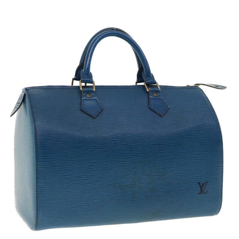 LOUIS VUITTON Epi Speedy 30 Hand Bag Toledo Blue M43005 LV 39078 - Logoexplore