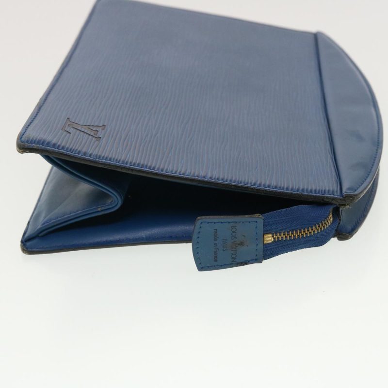 LOUIS VUITTON Epi Trousse Crete Clutch Bag Blue M48405 LV 39974 - Logoexplore - Image 3