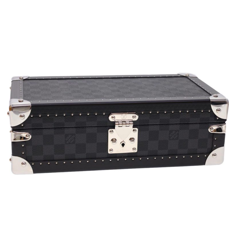 LOUIS VUITTON Damier Graphite Watch Case Coffret 8 Montor Trunk N48226 LV 40463A - Logoexplore