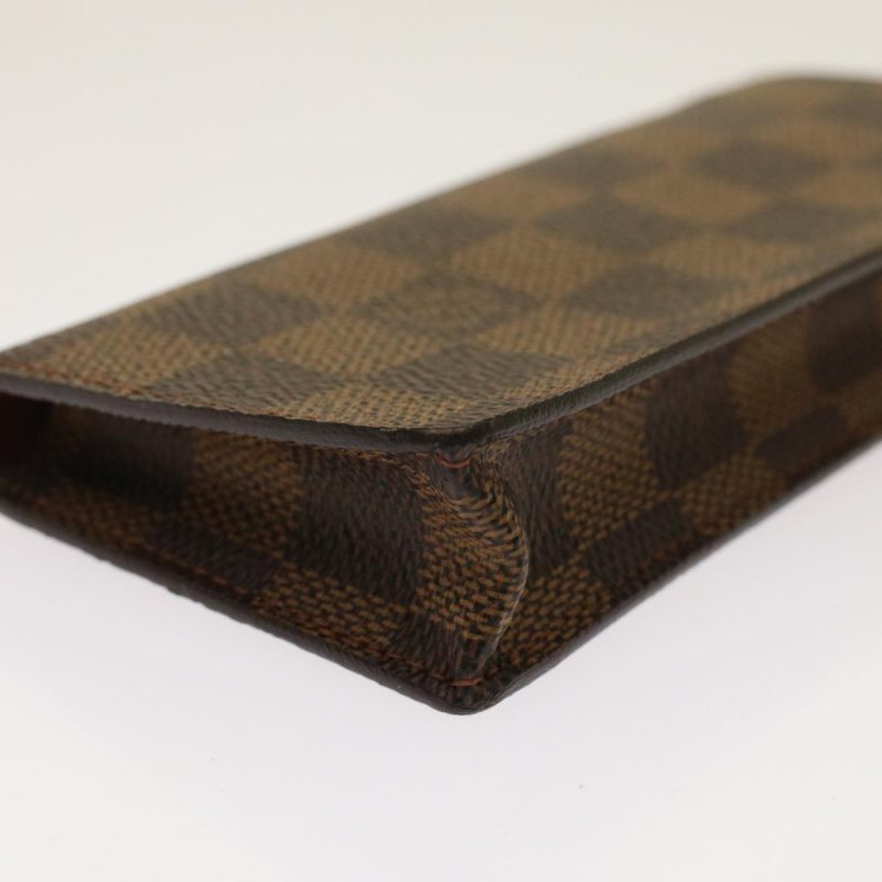 LOUIS VUITTON Damier Ebene Etui Lunettes Simple Glasses Case N62964 Auth 48676 - Logoexplore - Image 7