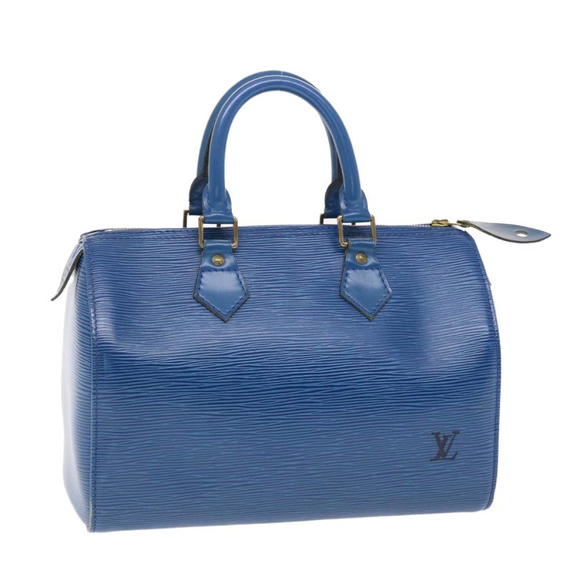LOUIS VUITTON Epi Speedy 25 Hand Bag Toledo Blue M43015 49569 - Logoexplore