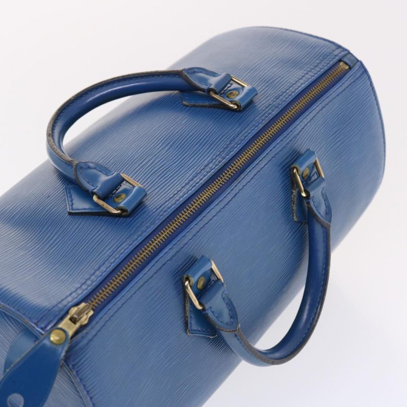 LOUIS VUITTON Epi Speedy 30 Hand Bag Toledo Blue - Logoexplore - Image 6