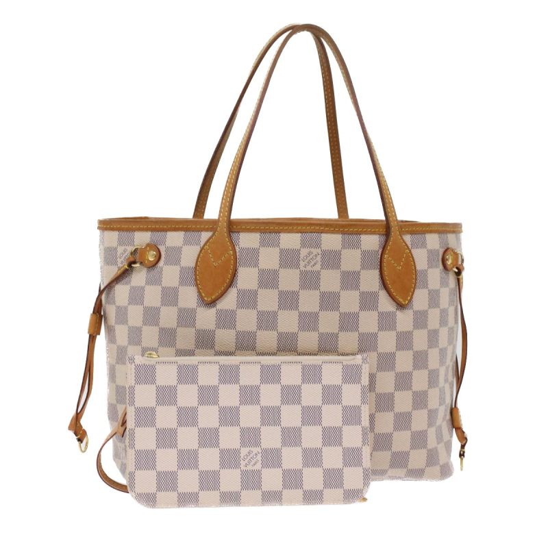 LOUIS VUITTON Damier Azur Neverfull PM Tote Bag - Logoexplore