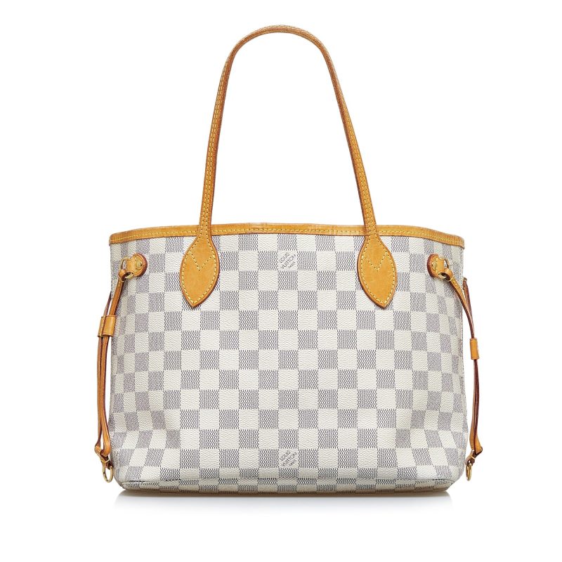 LOUIS VUITTON Damier Azur Neverfull PM White - Logoexplore
