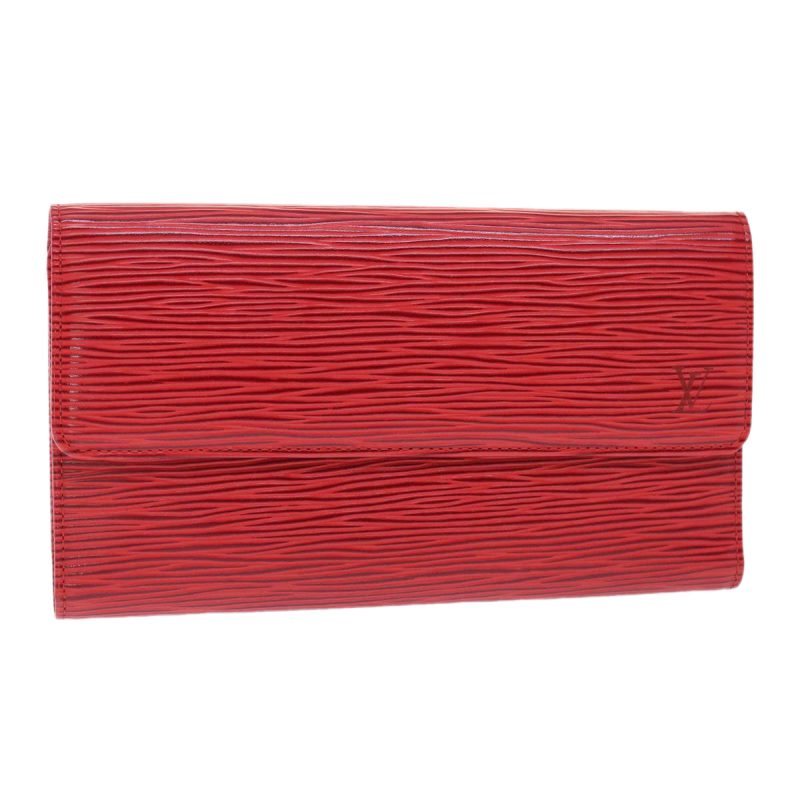LOUIS VUITTON Epi Porte Tresor International Long Wallet Red M63387 Auth 50314 - Logoexplore