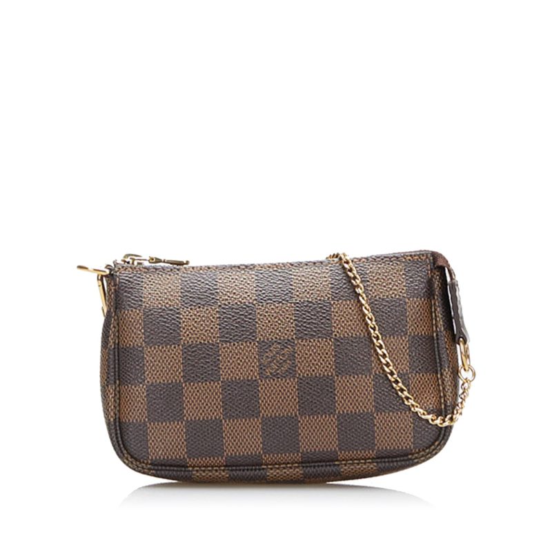 LOUIS VUITTON Damier Ebene Mini Pochette Accessoires Brown - Logoexplore