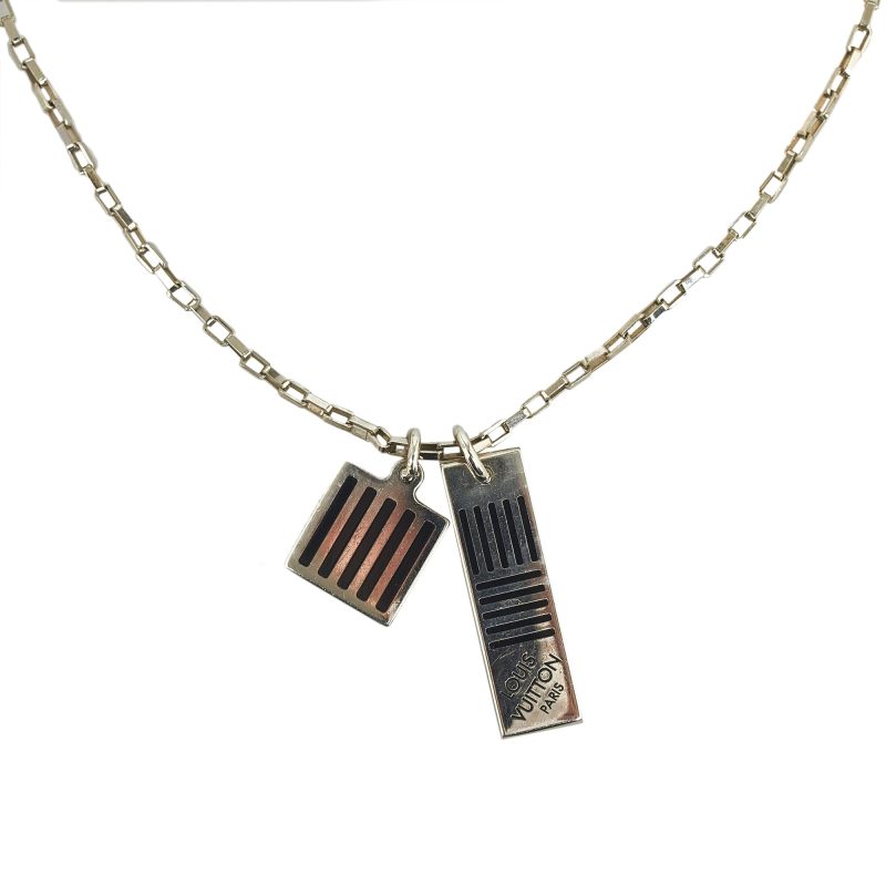 LOUIS VUITTON Damier Black Necklace Costume Necklace - Logoexplore