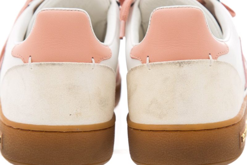 Louis Vuitton Frontrow White & Pink Calfskin Leather Sneakers SZ 38 - Logoexplore - Image 5