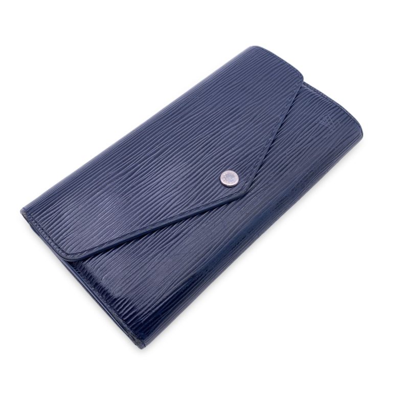 LOUIS VUITTON Blue Epi Leather Long Continental Sarah Wallet - Logoexplore - Image 3