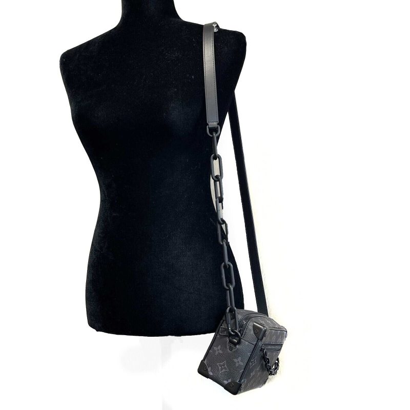LOUIS VUITTON Excellent Mini Soft Trunk Monogram Eclipse Black Handbag - Logoexplore - Image 9