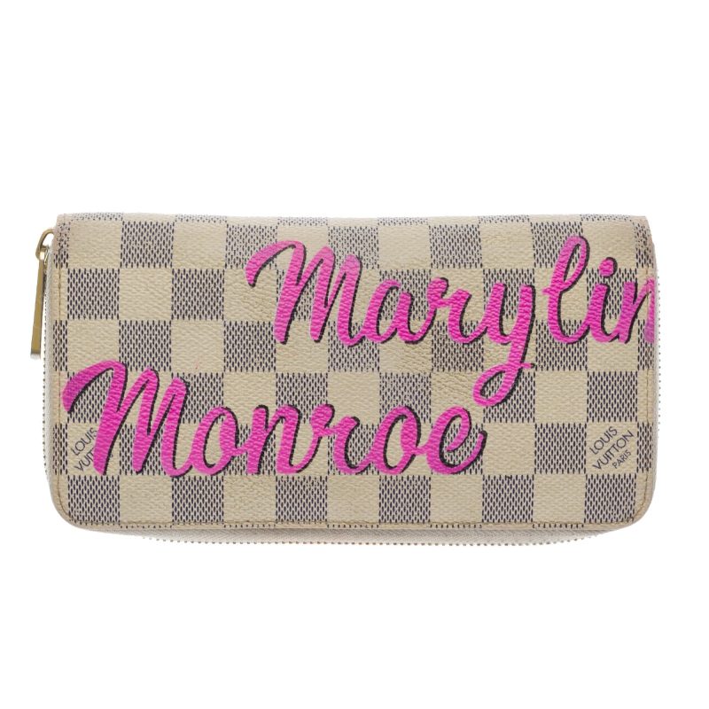 LOUIS VUITTON Customized "Marilyn Monroe" Zippy wallet in damier azur canvas - Logoexplore - Image 2
