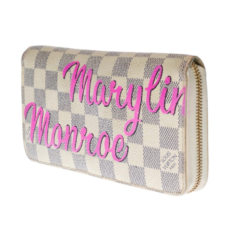 LOUIS VUITTON Customized "Marilyn Monroe" Zippy wallet in damier azur canvas - Logoexplore - Image 4
